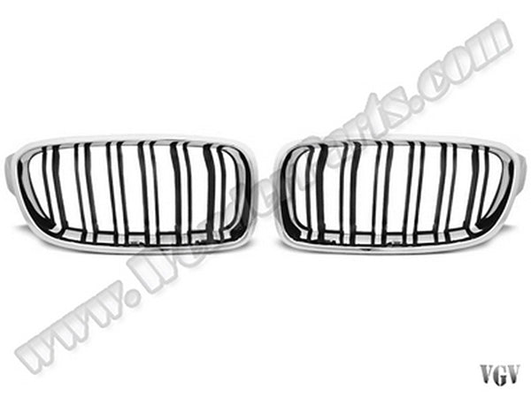 BMW F30+LCI Panjur (Set) Krom/Siyah, Çift Çıtalı - 2012-18 B A1303096