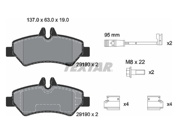 MERCEDES Spr906 Fren Balatası Arka - - TEX_2919001