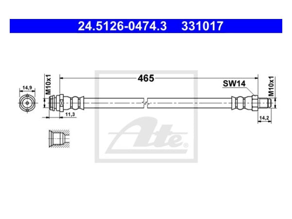 MERCEDES W169 W245 Fren Hortumu Ön - - ATE_24512604743