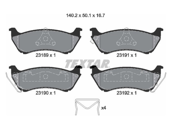 MERCEDES W163 Fren Balatası Arka 230>500 1998-00 TEX_2318902