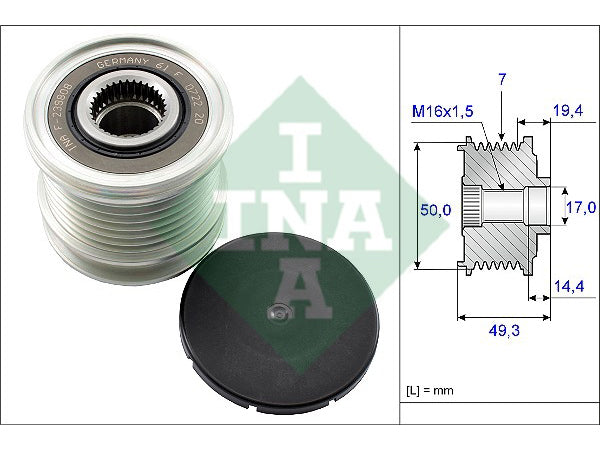 MERCEDES W203 W204 W211 W212 Spr906 Vito639 OM642 OM646 OM651 Şarj Dinamo Kasnağı - - - INA_535014010