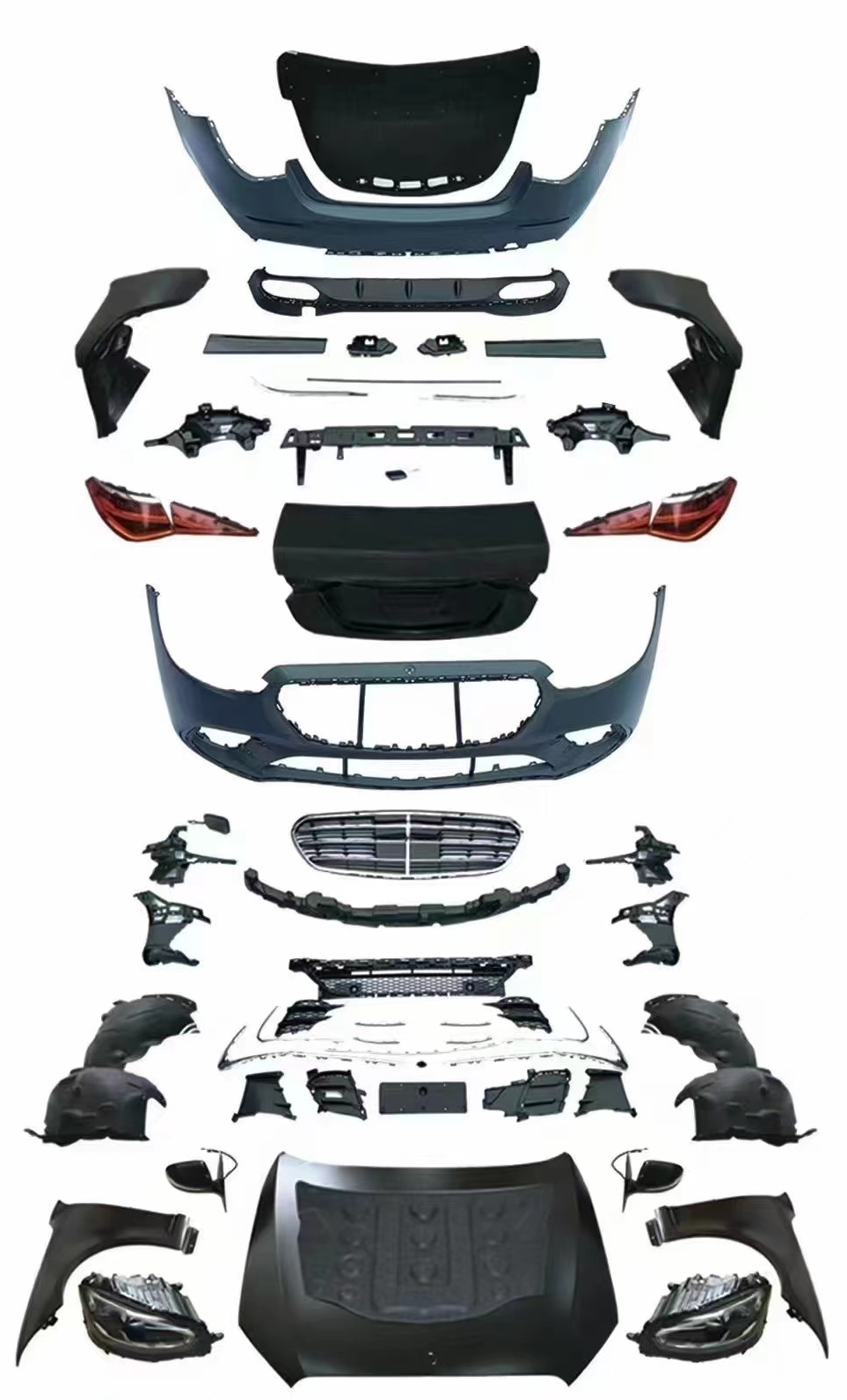 MERCEDES W221  Komple Gövde Kiti [DONUSUM => W223] <O-O> Egz.Uçlu, Panj-lu, Kaput/Çamurluk/Bagaj Kap., Far/Stop, Aynalar -S450 Sport- 2006-13 M A2212211