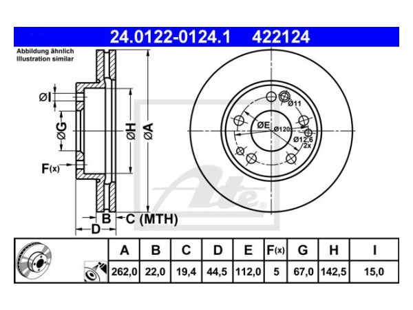 MERCEDES W201  Fren Diski Ön Havalı 2.3>2.6 - ATE_24012201241